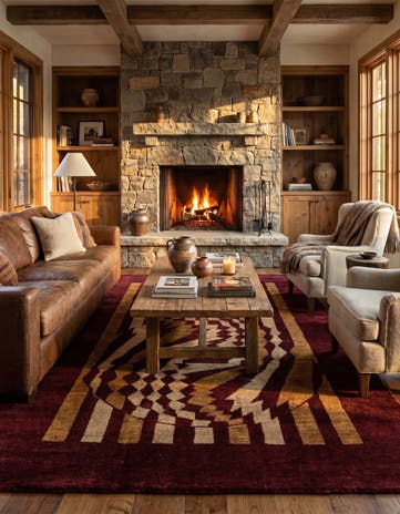 6' 7 x 9' 11 Hand Knotted Gabbeh Wool Rug