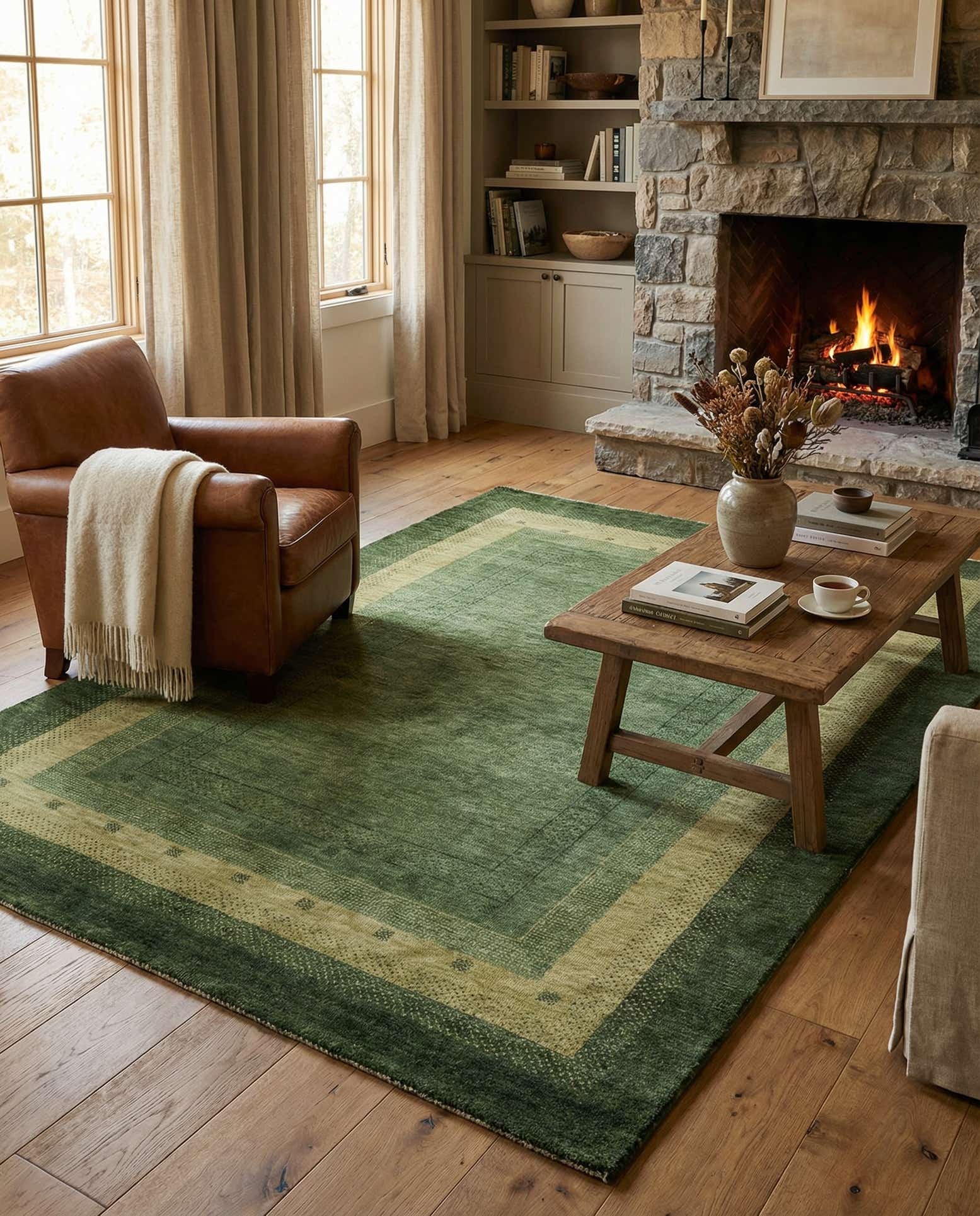 5' x 6' 8 Hand Knotted Gabbeh Wool Rug