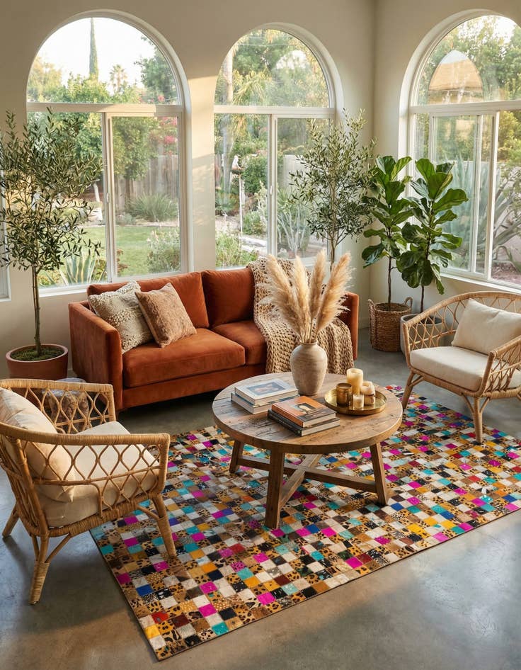 Detail image of  5' x 8' Cowhide Leather Rug