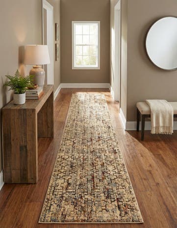 Beige Cream Saturn Runner Rug