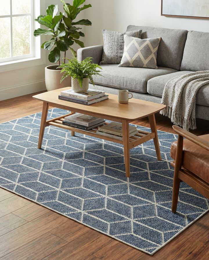 4' 1 x 6' 1 Easy-Clean Lattice Indoor / Outdoor Rug