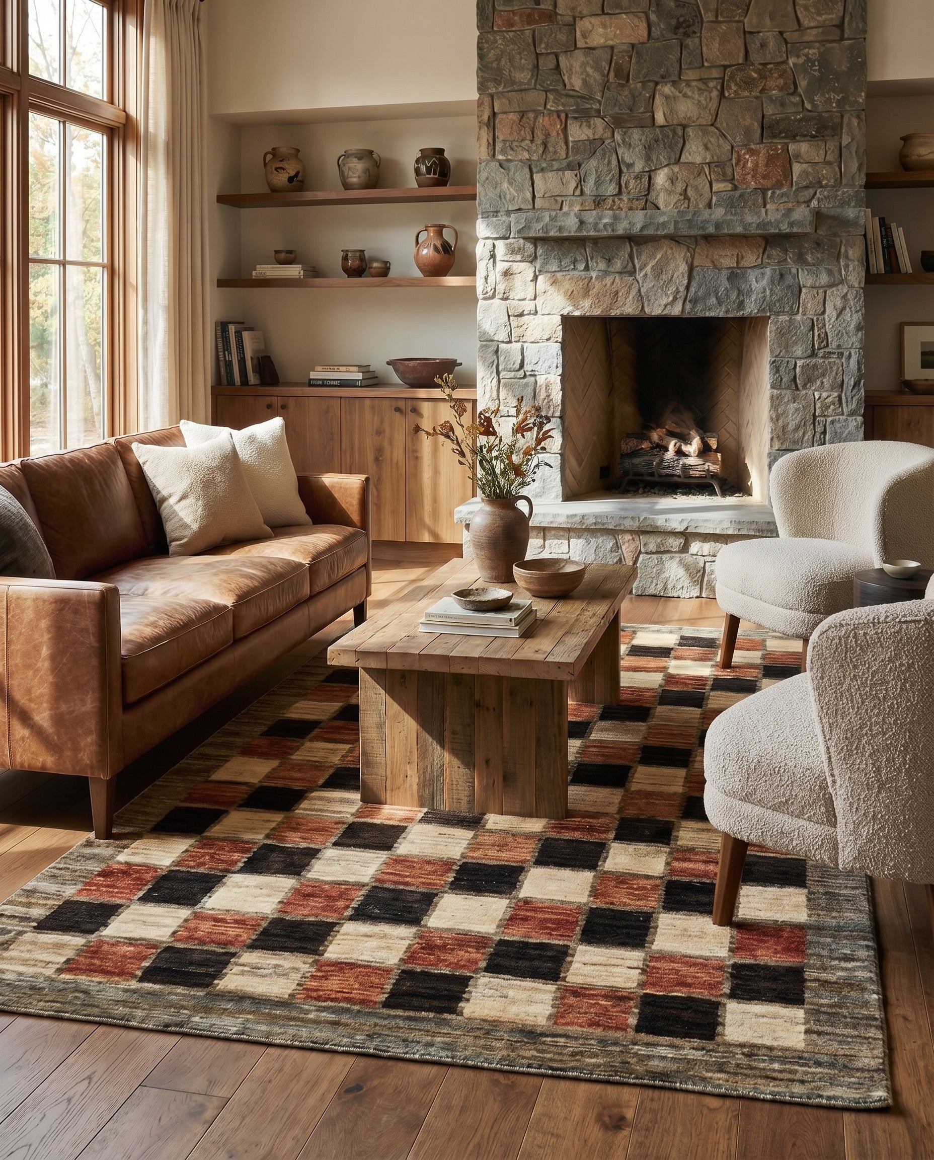 4' 7 x 6' 8 Hand Knotted Modern Ziegler Oriental Rug