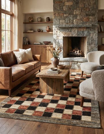 4' 7 x 6' 8 Hand Knotted Modern Ziegler Oriental Rug