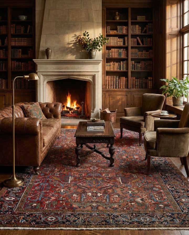 7' 4 x 10' 7 Hand Knotted Mehraban Persian Wool Rug