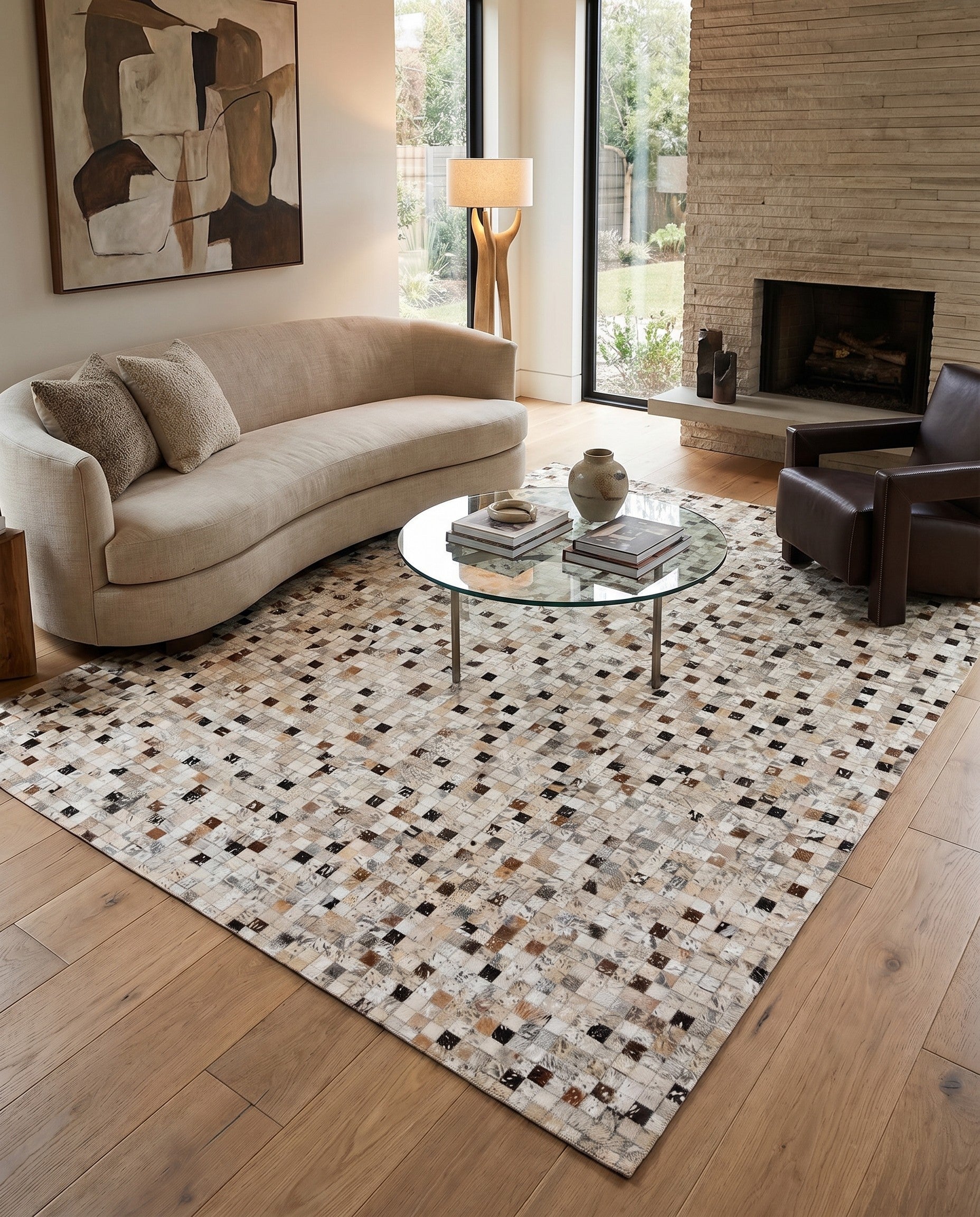 5' 1 x 7' 8 Cowhide Stocks Rug