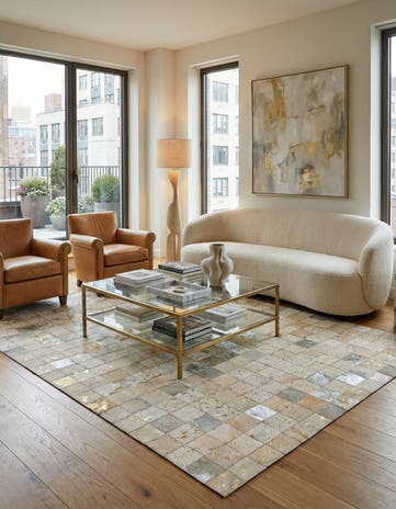 4' 11 x 7' 11 Cowhide - Patchwork Rug