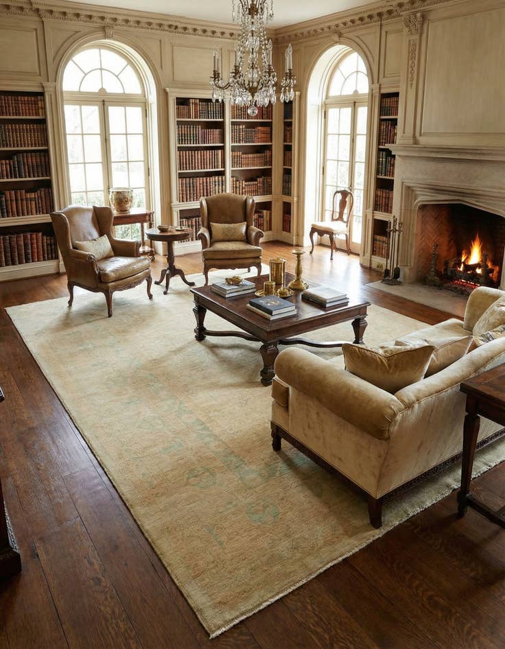 Detail image of 9' 6 x 13'  Hand Knotted Over-Dyed Ziegler Rug