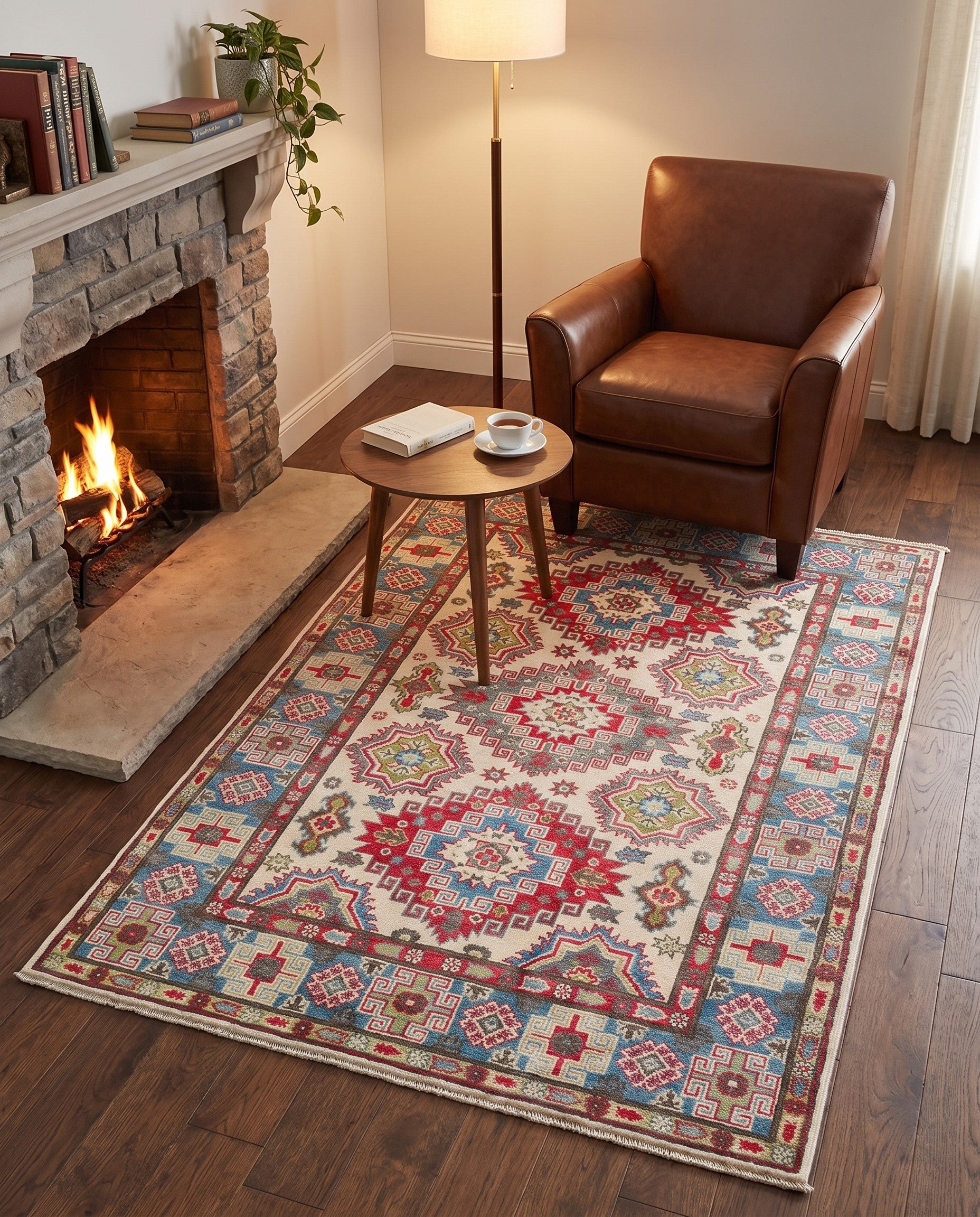 4' 2 x 5' 11 Hand Knotted Kazak Rug