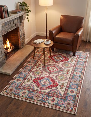 4' 2 x 5' 11 Hand Knotted Kazak Rug