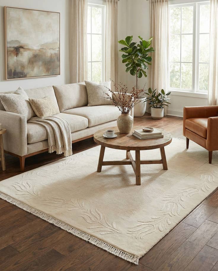 Detail image of 4' 11 x 6' 8 Hand Knotted Darya Wool Rug