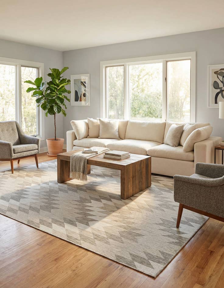 Detail image of  10' x 14'  Washable Modern Indoor / Outdoor Rug