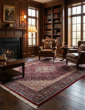 5' 7 x 7' 9 Hand Knotted Birjand Oriental Wool Rug