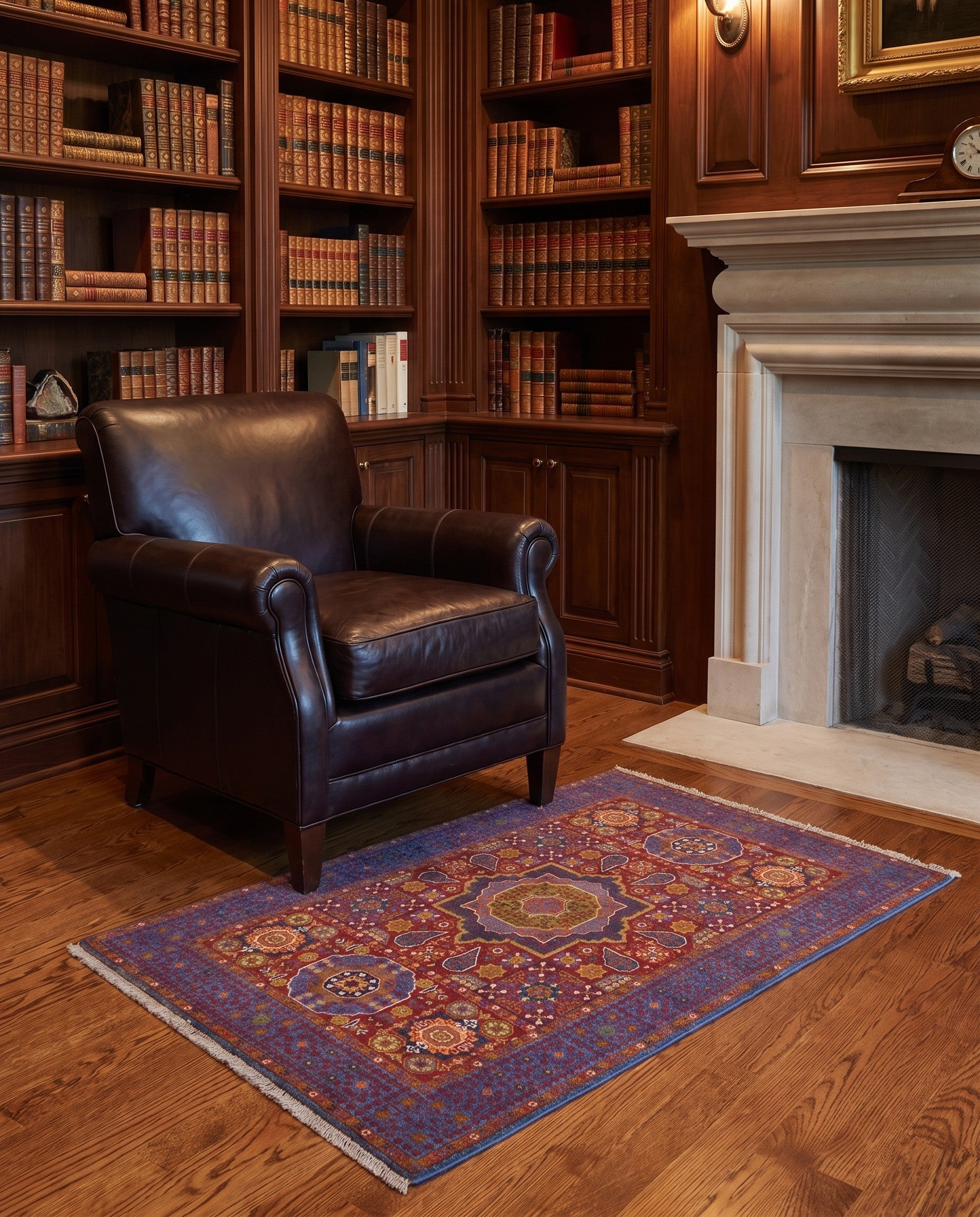 3' 4 x 4' 9 Hand Knotted Mamluk Ziegler Rug