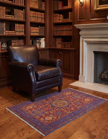 3' 4 x 4' 9 Hand Knotted Mamluk Ziegler Rug