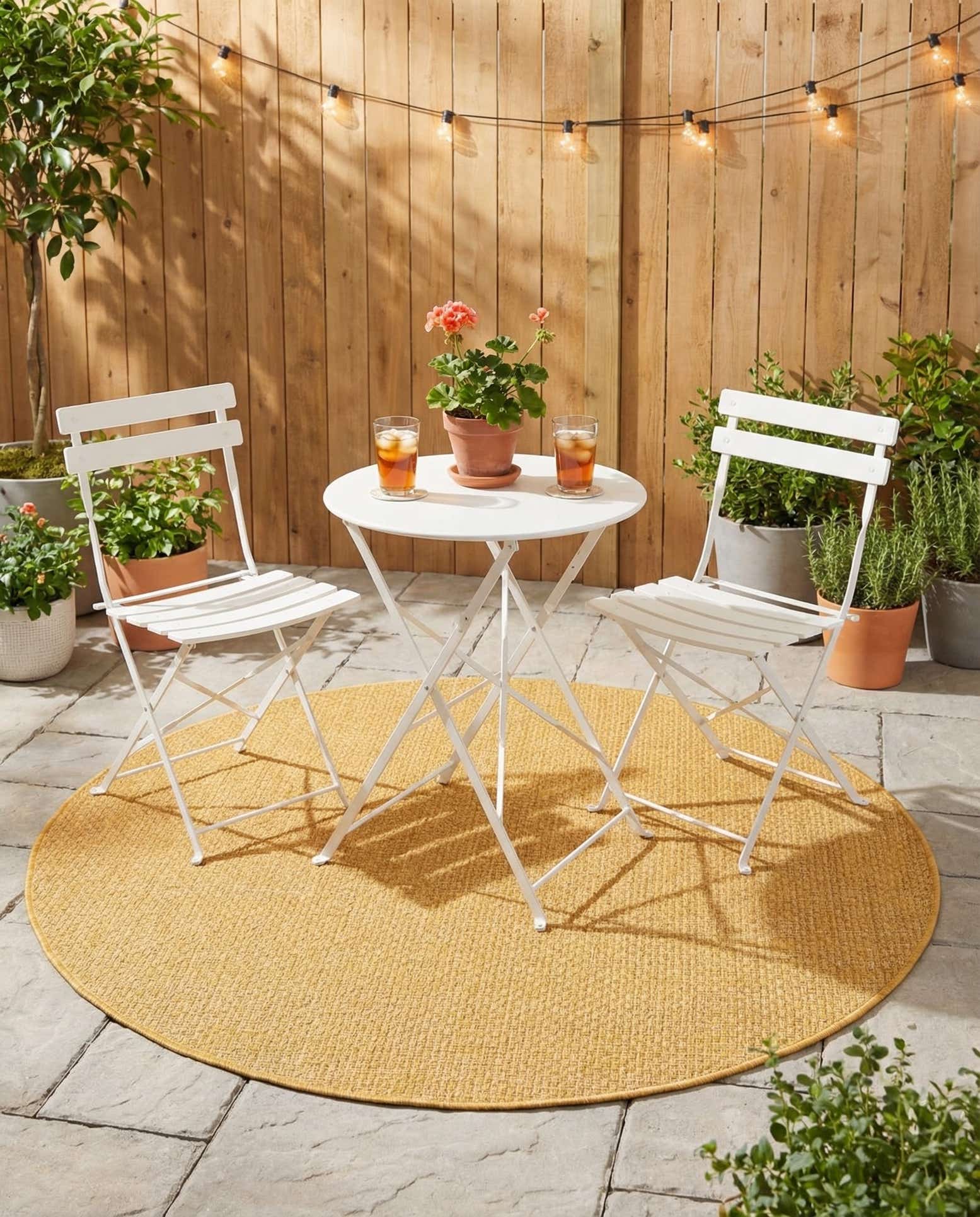 4' x 4' Easy-Clean Solid Indoor / Outdoor Round Rug