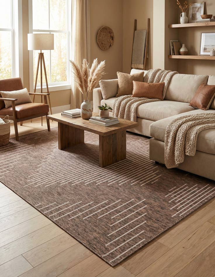 Detail image of 7' 10 x 10' Easy-Clean Modern Indoor / Outdoor Rug