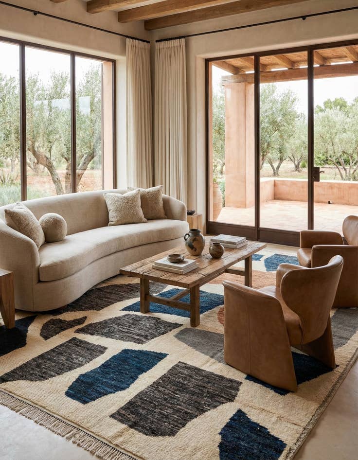 Detail image of 10' 2 x 14' 2  Hand Knotted Moroccan Wool Rug