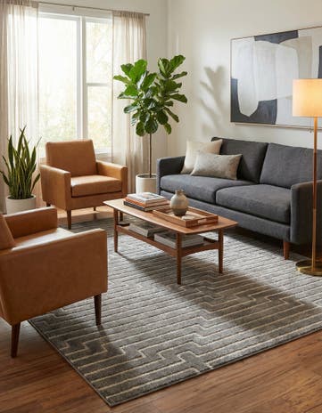 Gray and Silver Vogue Geo Rug