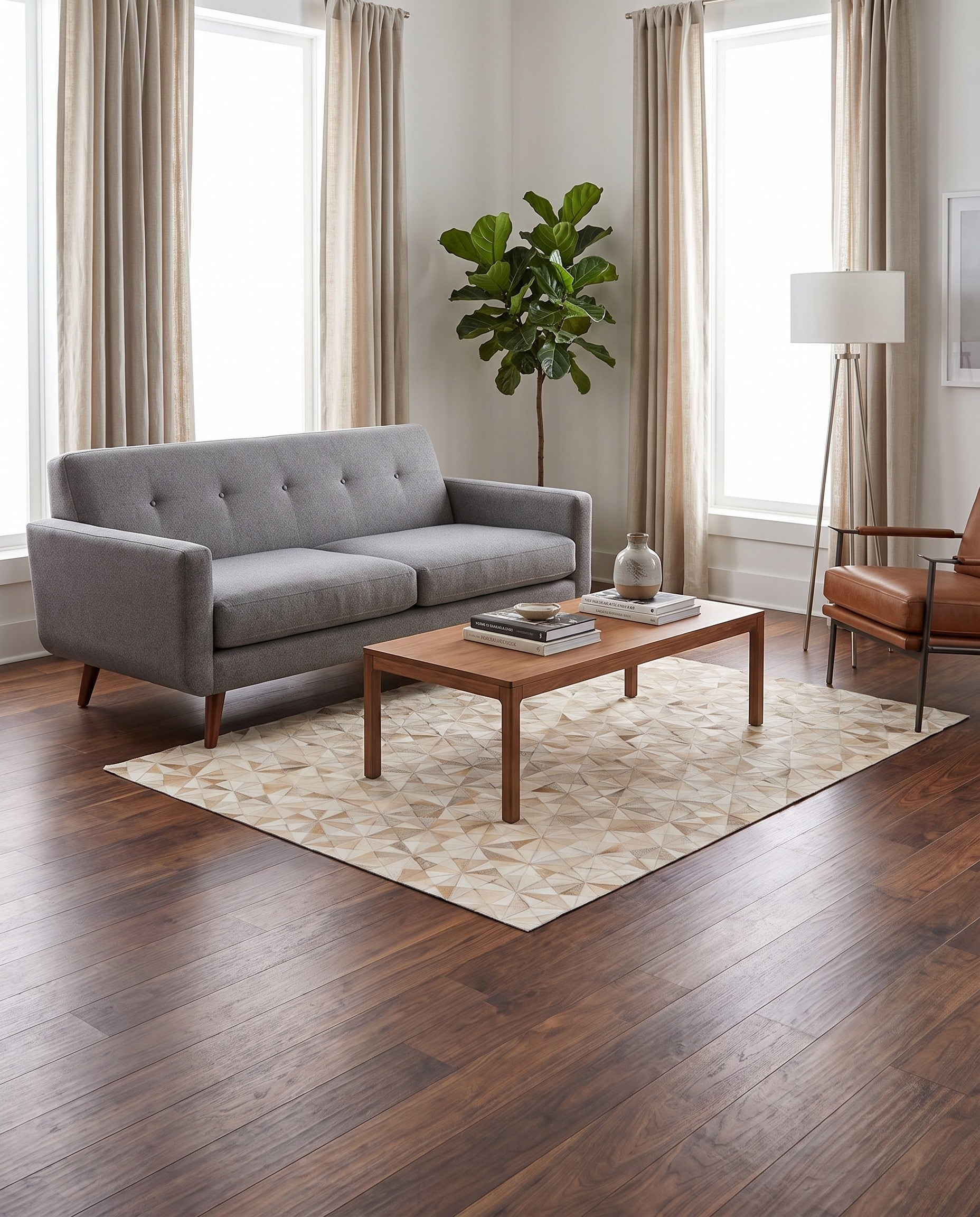 4' 8 x 6' 7 Cowhide Stocks Rug