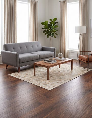 4' 8 x 6' 7 Cowhide Stocks Rug