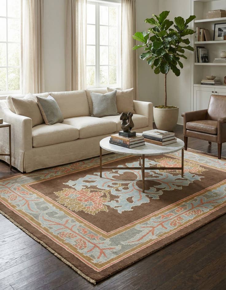 Detail image of 6' 4 x 8' 6  Hand Knotted Oushak Wool Rug