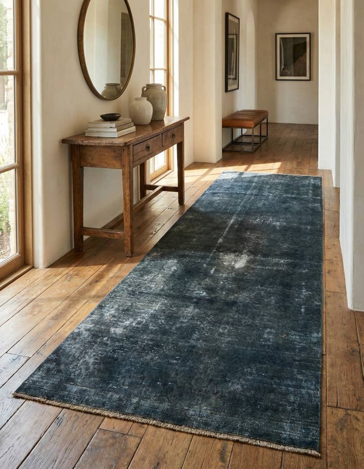 Detail image of 3' 9 x 7' 10  Hand Knotted Ultra Vintage Persian Wool Runner Rug