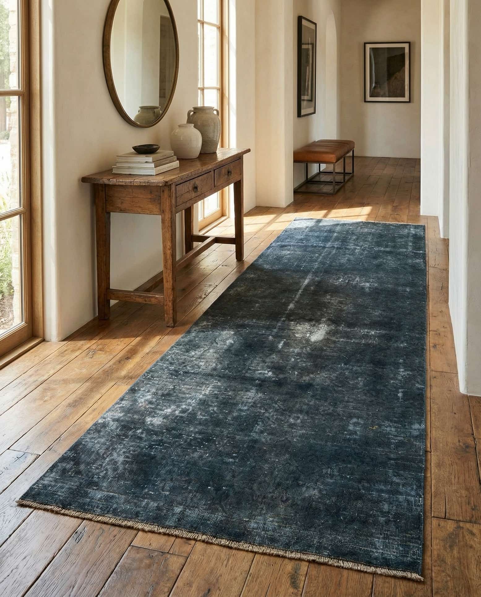 3' 9 x 7' 10 Hand Knotted Ultra Vintage Persian Wool Runner Rug
