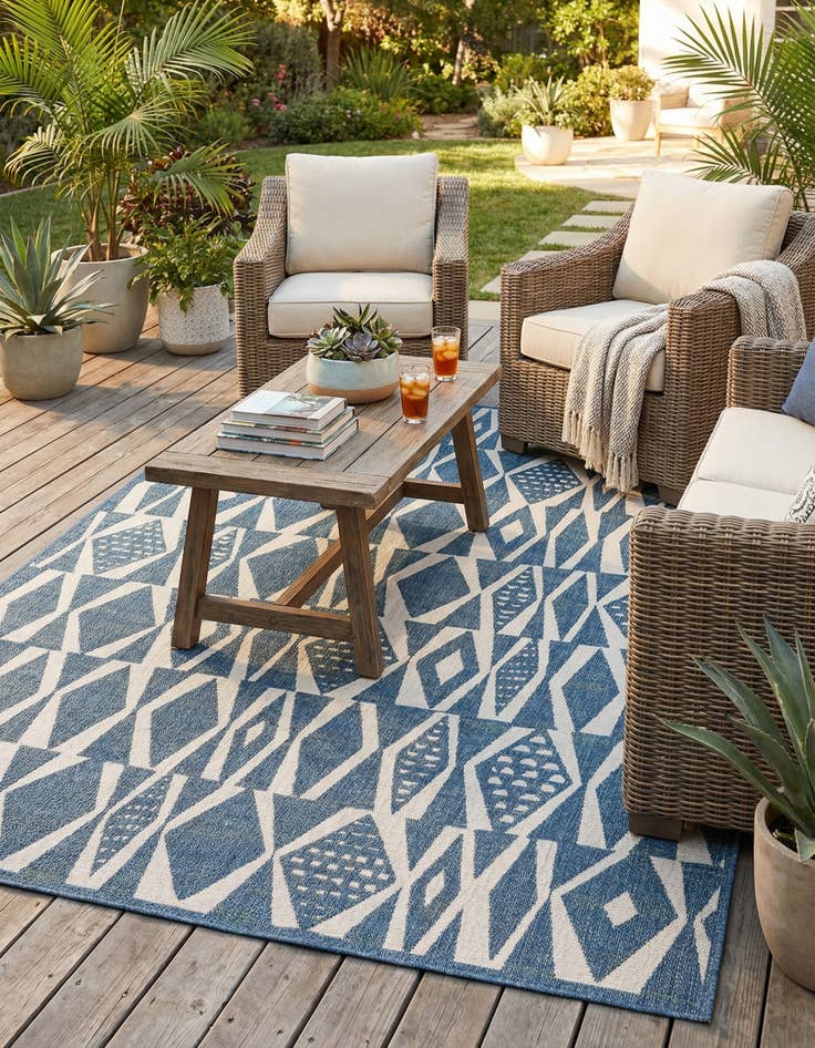 Detail image of 9' x 12'  Washable Baja Indoor / Outdoor Rug