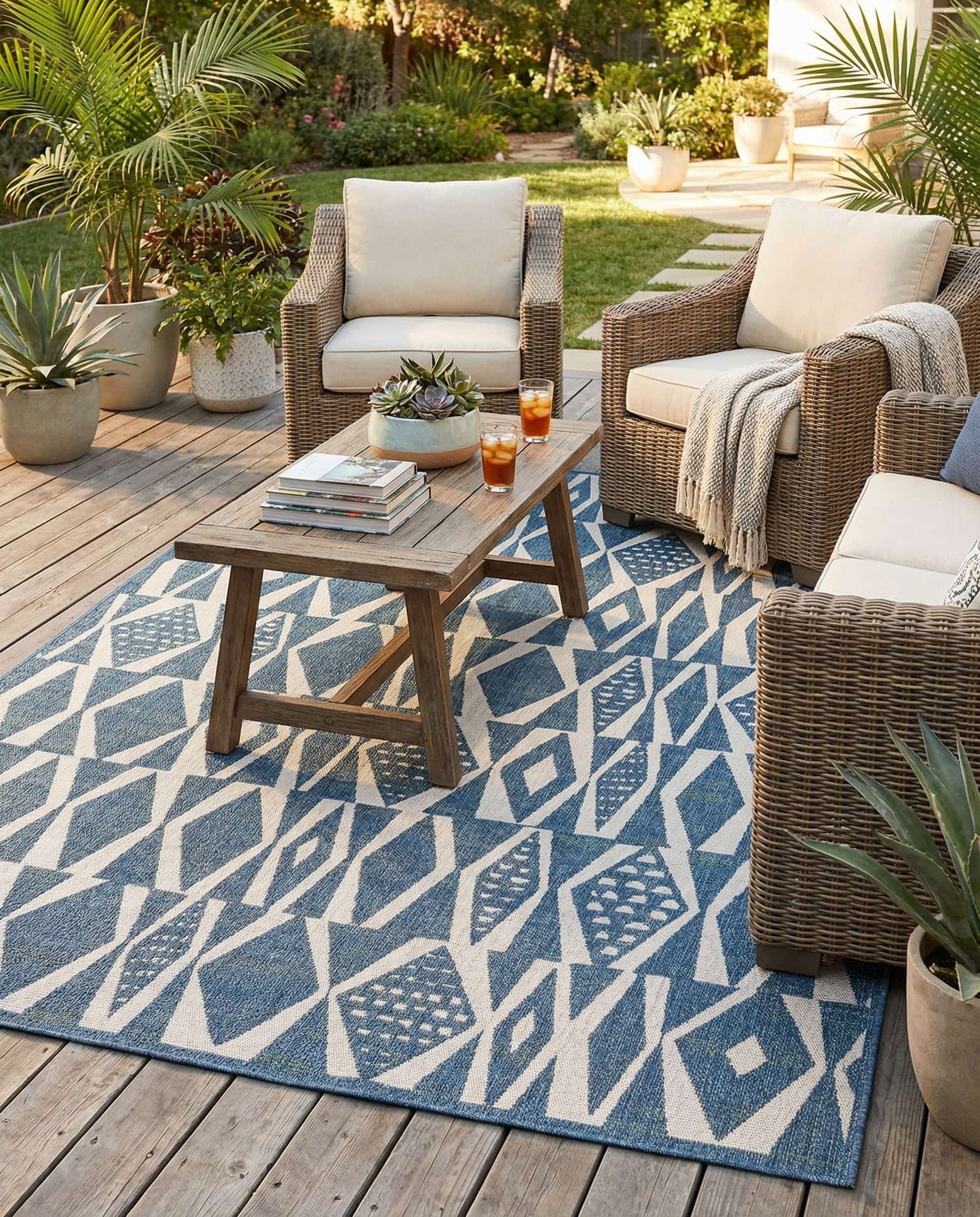9' x 12' Easy-Clean Baja Indoor / Outdoor Rug