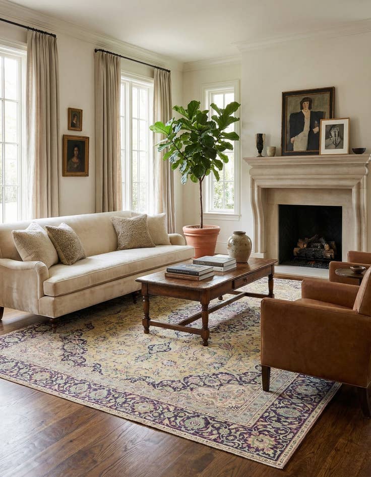 Detail image of 8' 9 x 12' 2  Hand Knotted Ultra Vintage Persian Wool Rug