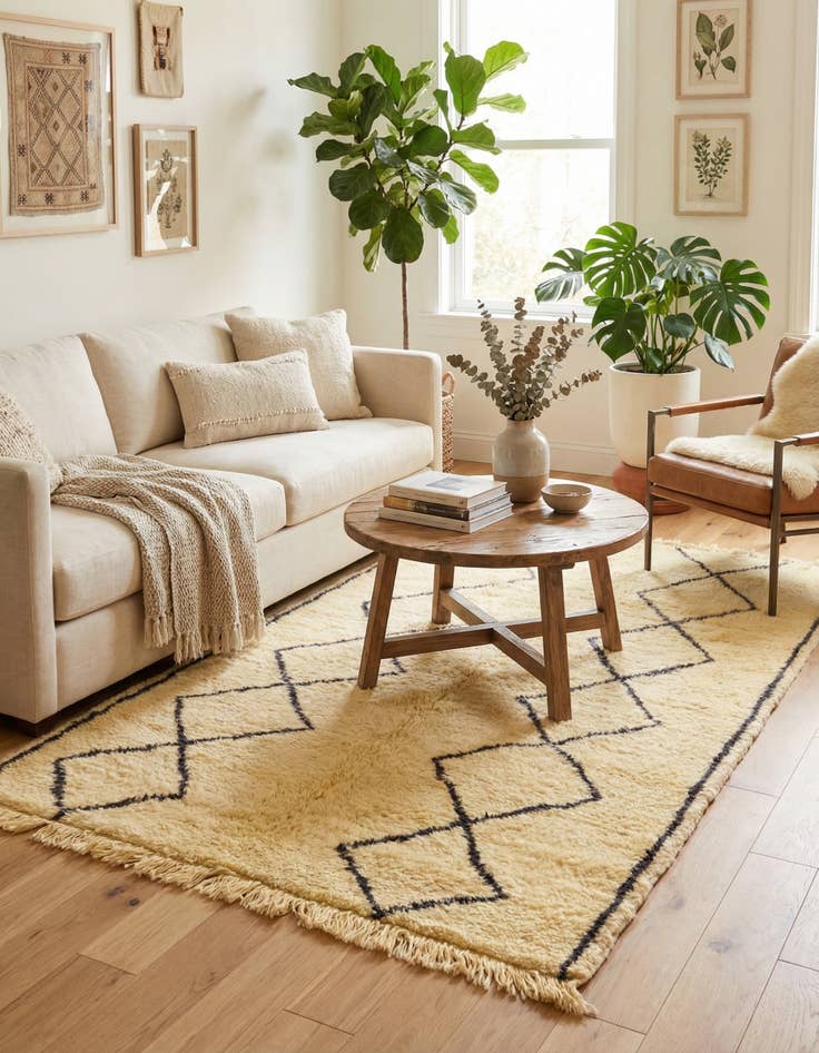 Detail image of 5' x 8' 5  Hand Knotted Moroccan Wool Rug