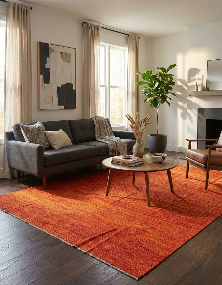 Detail image of 6' 9 x 9' 10  Hand Woven Kilim Modern Wool Rug