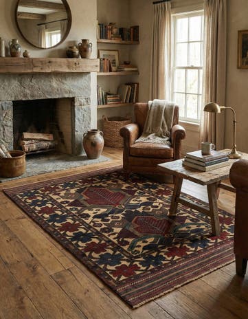 3' 11 x 5' 9 Hand Knotted Sumak Wool Rug