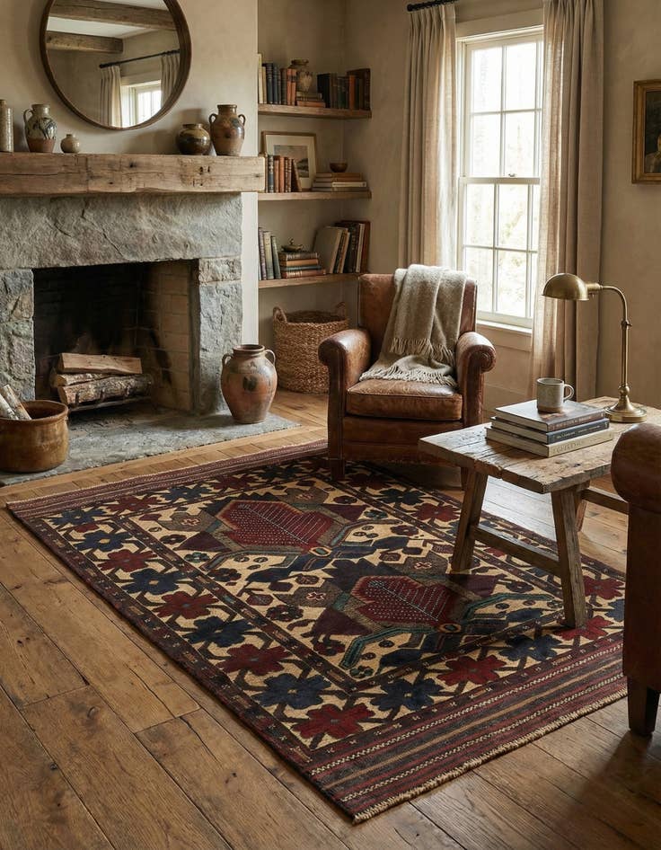 Detail image of 3' 11 x 5' 9  Hand Knotted Sumak Wool Rug