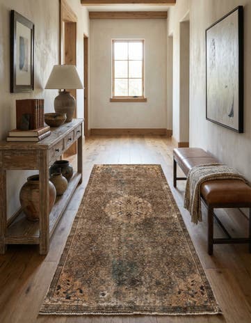 4' 4 x 8' 10 Hand Knotted Ultra Vintage Persian Wool Runner Rug