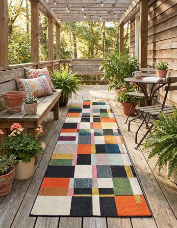 2' 7 x 10' Easy-Clean Casablanca Indoor / Outdoor Runner Rug