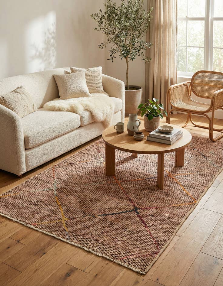 Detail image of 5' 1 x 8' 1  Hand Knotted Moroccan Wool Rug