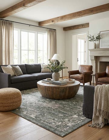 Green Isabella Square Rug