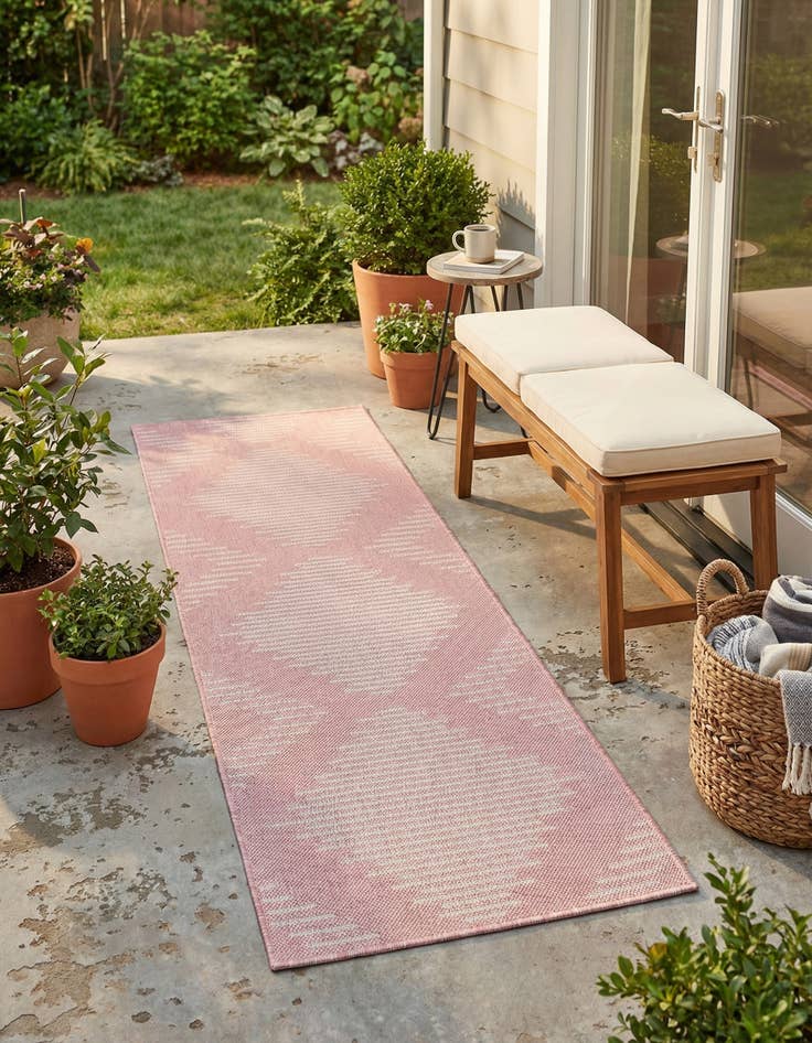 Detail image of 2' x 6'  Washable Modern Indoor / Outdoor Runner Rug