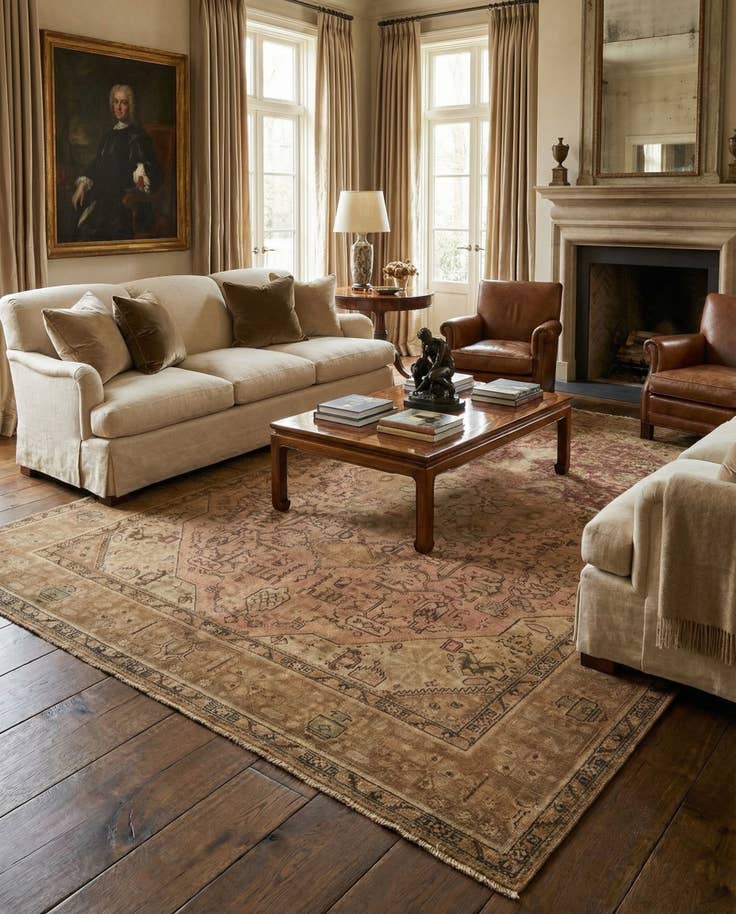 Detail image of 6' 7 x 9' 5 Hand Knotted Tabriz Persian Wool Rug