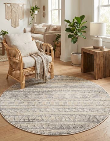 Sandy Beige Arlo Round Rug