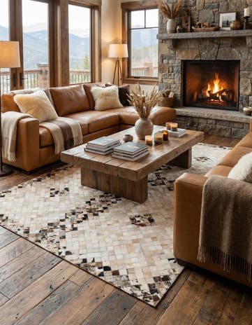 5' x 7' 10 Cowhide Stocks Rug