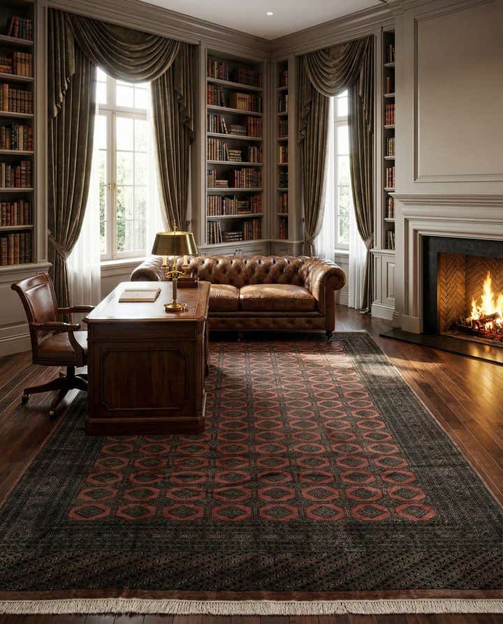9' 2 x 11' 11 Hand Knotted Bokhara Oriental Wool Rug