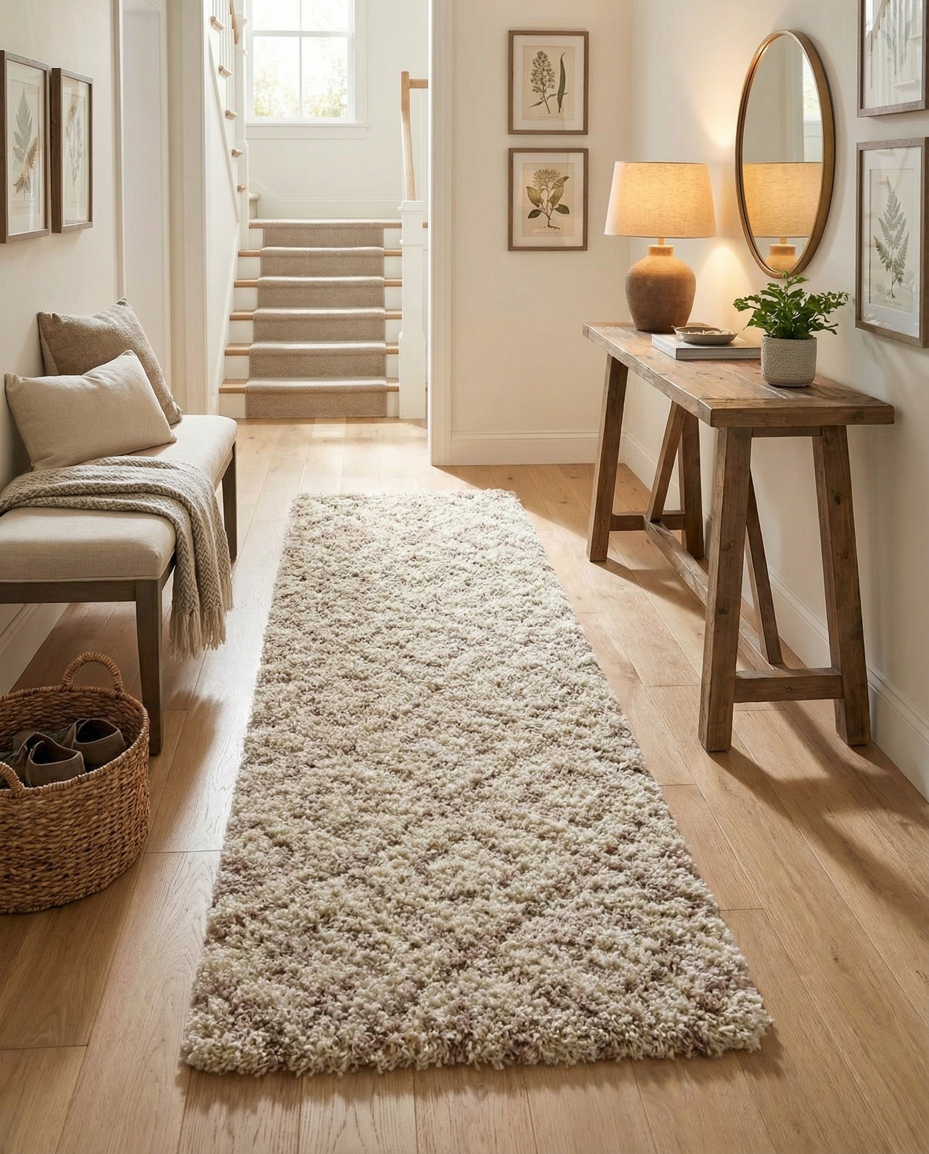  2' 7 x 10' Lattice Shag Runner Rug