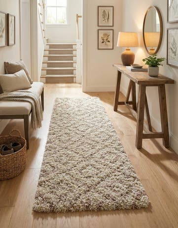 2' 7 x 10' Lattice Shag Runner Rug