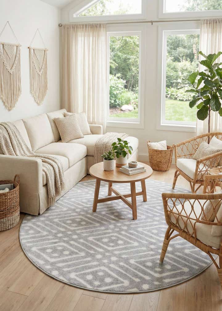 8' x 8' Easy-Clean Sabrina Soto Ella Indoor / Outdoor Round Rug