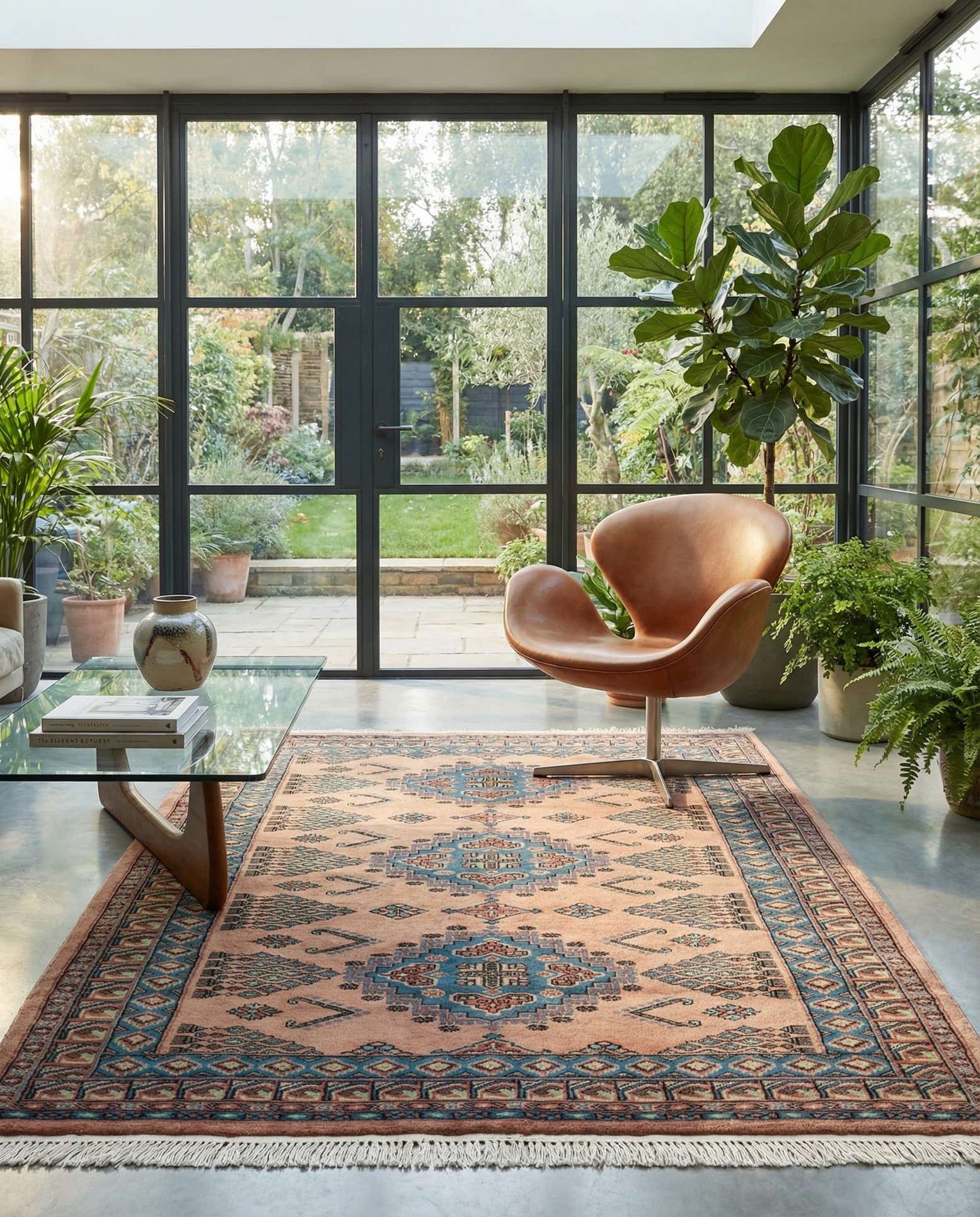 4' 3 x 6' Hand Knotted Bokhara Oriental Wool Rug