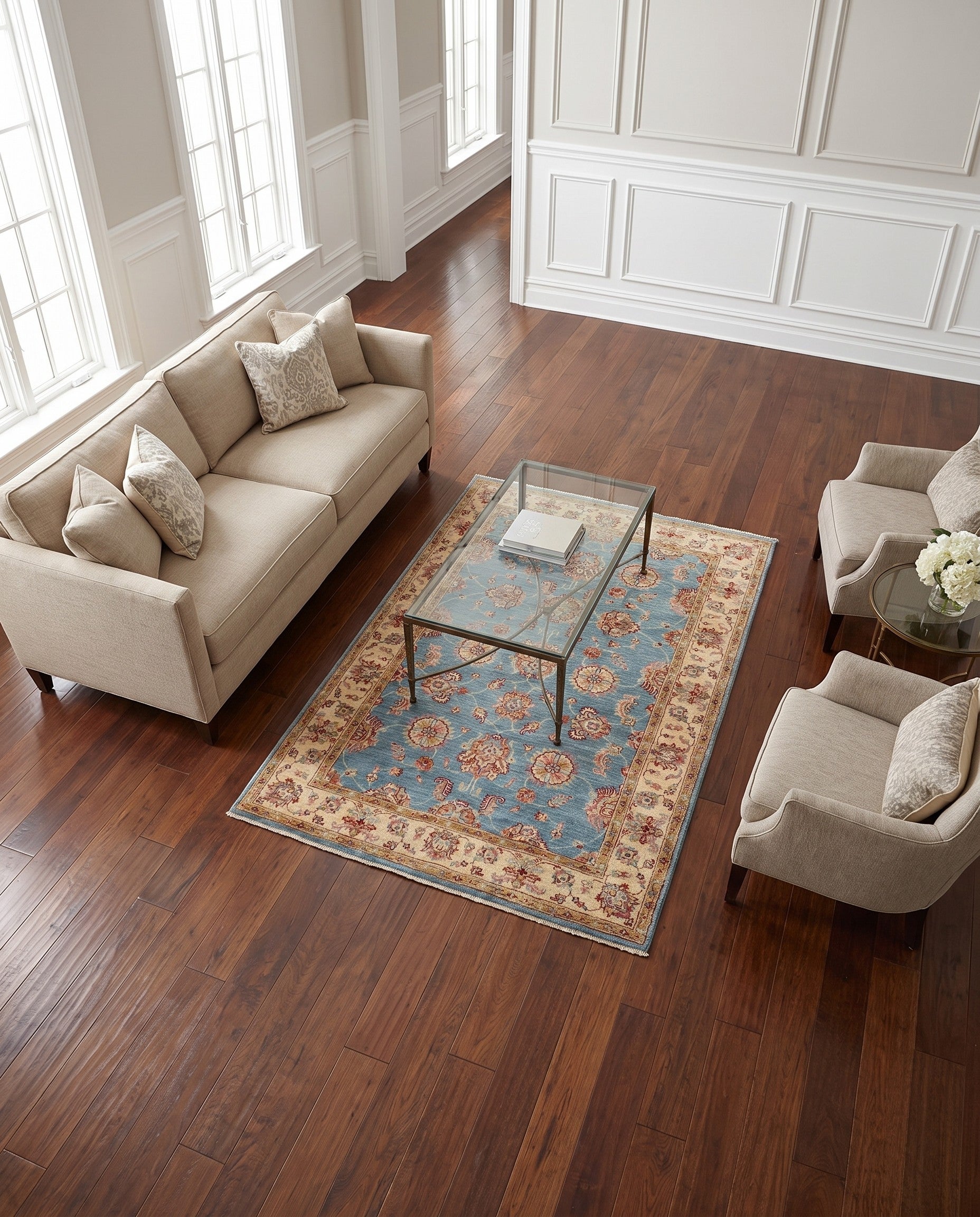 4' x 6' Hand Knotted Pershawar Ziegler Rug