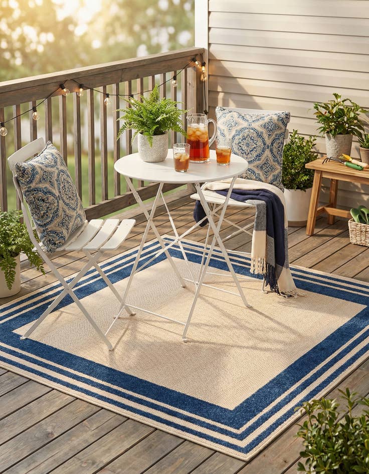 Detail image of 5' 3 x 5' 3  Washable Aruba Indoor / Outdoor Square Rug