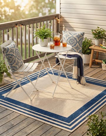Beige Easy-Clean Aruba Indoor / Outdoor Square Rug